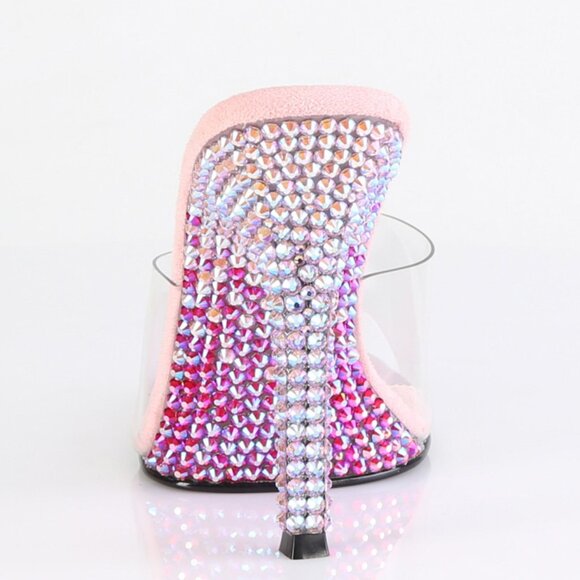 Rhinestone Slide On High Heel Shoes - Picture 3 of 7